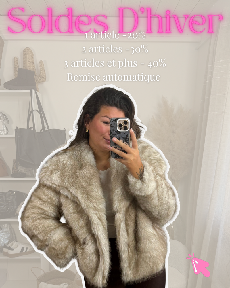 Bannière soldes d'hiver 2026 avec les informations des reductions 