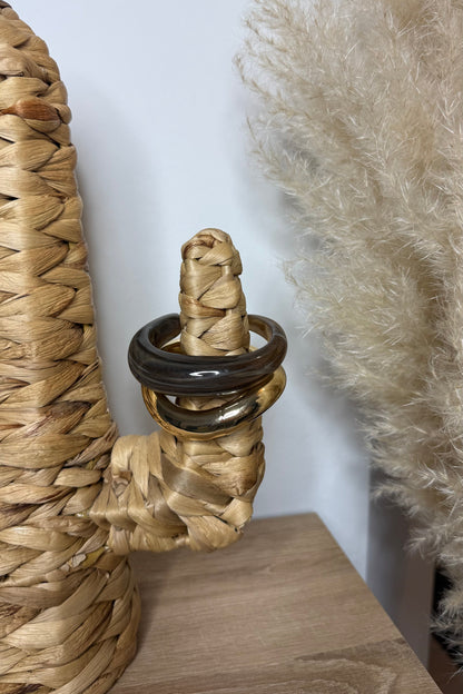 Combo du jonc aby taupe et du bracelet alma 