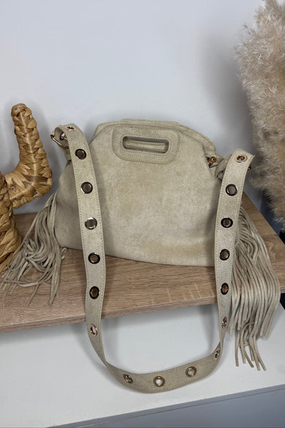 Sac Malia beige avec sa forme de sac 'une grande marque plus simple