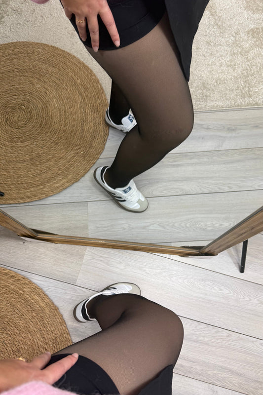 Collants polaire basique transparent effet peau 